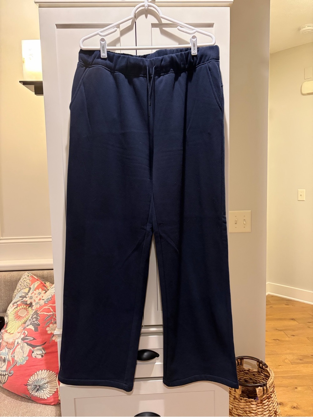 Zella Navy Straight-Leg Drawstring sweatpants